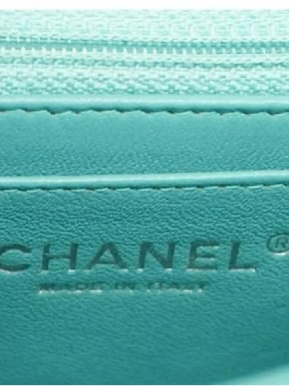 CHANEL Turquoise Quilted Lambskin Mini Flap Bag